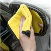 Khăn Lau Xe Ô Tô Microfiber 2 Lớp Dày Dặn Màu Vàng Siêu Thấm Hút 2