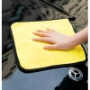 Khăn Lau Xe Ô Tô Microfiber 2 Lớp Dày Dặn Màu Vàng Siêu Thấm Hút 9