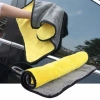 Khăn Lau Xe Ô Tô Microfiber 2 Lớp Dày Dặn Màu Vàng Siêu Thấm Hút 10