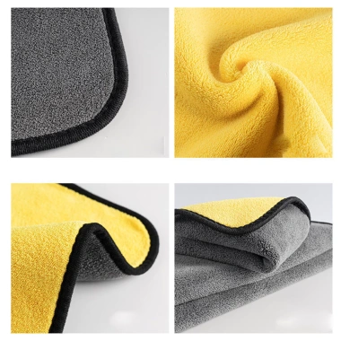 Khăn lau xe ô tô microfiber 2 lớp siêu thấm mềm - Cho ô tô & xe máy, giá 14.000₫ 2