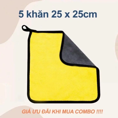 Khăn lau xe ô tô microfiber 2 lớp siêu thấm mềm - Cho ô tô & xe máy, giá 14.000₫ 10