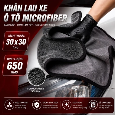 Khăn Lau Xe Ô Tô Siêu Thấm Superfine Fiber 650gsm - Cao Cấp Giá 29.000 VNĐ 8