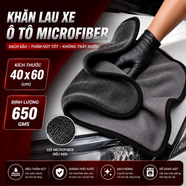 Khăn Lau Xe Ô Tô Siêu Thấm Superfine Fiber 650gsm - Cao Cấp Giá 29.000 VNĐ 9