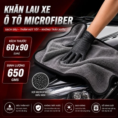 Khăn Lau Xe Ô Tô Siêu Thấm Superfine Fiber 650gsm - Cao Cấp Giá 29.000 VNĐ 10