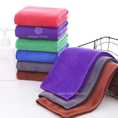 Khăn lau xe ô tô, xe hơi Microfiber dày dặn, mềm mịn, thấm hút nước 6.500 VND 6