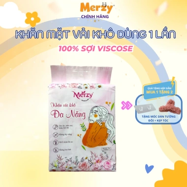 Khăn Mặt 1 Lần Merzy Cao Cấp 100% Cotton An Toàn Da 600g - Gói 200 Tờ 84.000 VND