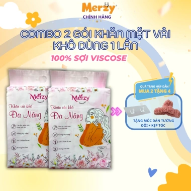 Khăn Mặt 1 Lần Merzy Cao Cấp 100% Cotton An Toàn Da 600g - Gói 200 Tờ 84.000 VND