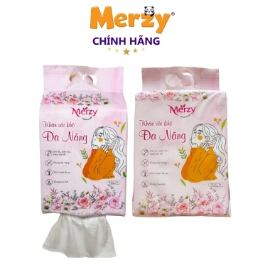 Khăn Mặt 1 Lần Merzy Cao Cấp 100% Cotton An Toàn Da 600g - Gói 200 Tờ 84.000 VND