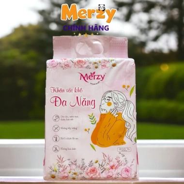 Khăn Mặt 1 Lần Merzy Cao Cấp 100% Cotton An Toàn Da 600g - Gói 200 Tờ 84.000 VND