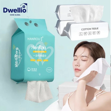 Khăn mặt dùng 1 lần 100% cotton - Khăn lau mặt đa năng, không gây kích ứng, tẩy trang chỉ 18.375₫