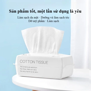 Khăn mặt dùng 1 lần 100% cotton - Khăn lau mặt đa năng, không gây kích ứng, tẩy trang chỉ 18.375₫