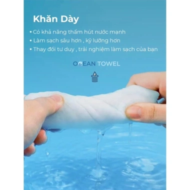 Khăn Mặt Khô 1 Lần Oceantowel Mềm Mịn, Siêu Thấm Hút, 100% Cotton Cao Cấp, 80 Khăn Cuộn Giá Ưu Đãi 24.999₫