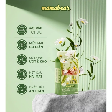 Khăn mặt khô Mamabear đa năng cao cấp 500gr - 200 chiếc, giảm giá 70.000₫