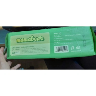 Khăn mặt khô Mamabear đa năng cao cấp 500gr - 200 chiếc, giảm giá 70.000₫