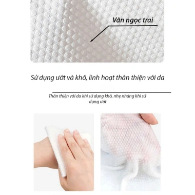 Khăn mặt khô MONLEYTA 100% Cotton lau khô ướt, túi to 520g - Giá chỉ 29.000 VND