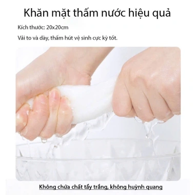 Khăn mặt khô MONLEYTA 100% Cotton lau khô ướt, túi to 520g - Giá chỉ 29.000 VND