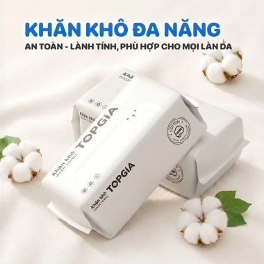 Khăn mặt khô rút Top Gia dùng 1 lần, mềm mịn, an toàn cho da - chỉ 49.000₫ 2