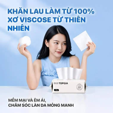 Khăn mặt khô rút Top Gia dùng 1 lần, mềm mịn, an toàn cho da - chỉ 49.000₫ 4