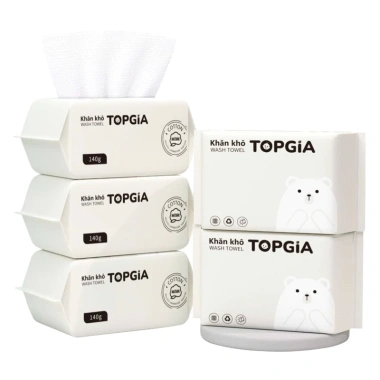 Khăn mặt khô Topgia 140g - Siêu mềm, thấm hút nhanh, Giá chỉ 35.000đ (Giảm từ 44.100đ)