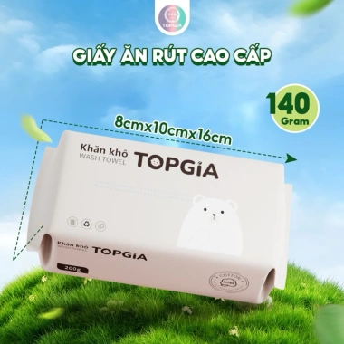 Khăn mặt khô Topgia 140g - Siêu mềm, thấm hút nhanh, Giá chỉ 35.000đ (Giảm từ 44.100đ)