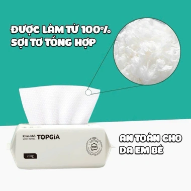 Khăn mặt khô Topgia 140g - Siêu mềm, thấm hút nhanh, Giá chỉ 35.000đ (Giảm từ 44.100đ)