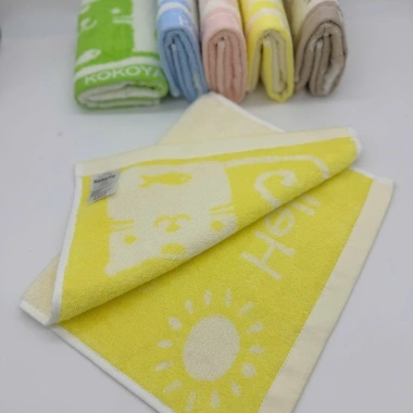 Khăn mặt trẻ em Kokoya cao cấp 100% cotton hình mèo cá - Giá chỉ 32.000đ