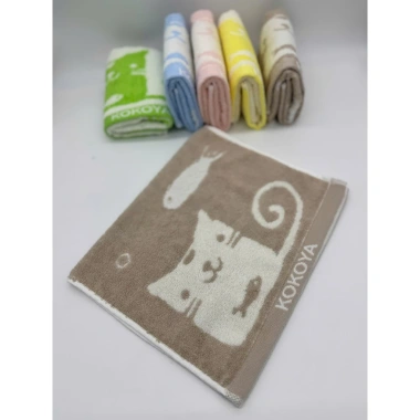 Khăn mặt trẻ em Kokoya cao cấp 100% cotton hình mèo cá - Giá chỉ 32.000đ