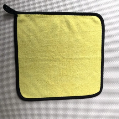 Khăn microfiber 2 mặt Xám Vàng 30x30cm - Thấm nước tốt, lau ô tô, giá 12.000đ