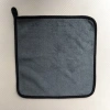Khăn microfiber 2 mặt Xám Vàng 30x30cm - Thấm nước tốt, lau ô tô, giá 12.000đ 2