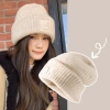 Khăn Mũ Len Mùa Đông Nữ Hàn Quốc iLita - Bucket Lông Cừu Ulzzang Đẹp, Thời Trang, Trắng & Nâu 5