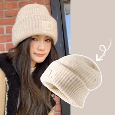 Khăn Mũ Len Mùa Đông Nữ Hàn Quốc iLita - Bucket Lông Cừu Ulzzang Đẹp, Thời Trang, Trắng & Nâu
