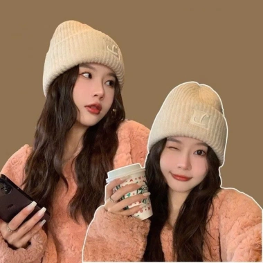 Khăn Mũ Len Mùa Đông Nữ Hàn Quốc iLita - Bucket Lông Cừu Ulzzang Đẹp, Thời Trang, Trắng & Nâu