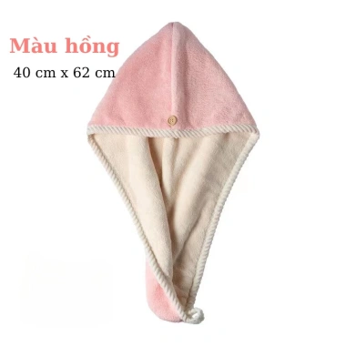 Khăn quấn tóc 2 lớp LuxBi - ủ tóc nhanh, khô siêu thấm hút lông cừu san hô, đa năng gội đầu, giảm còn 36k