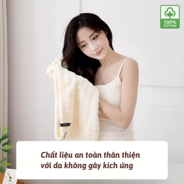 Khăn quấn tóc cotton cỡ lớn thấm hút tốt, giúp tóc nhanh khô, đa màu 37.5k