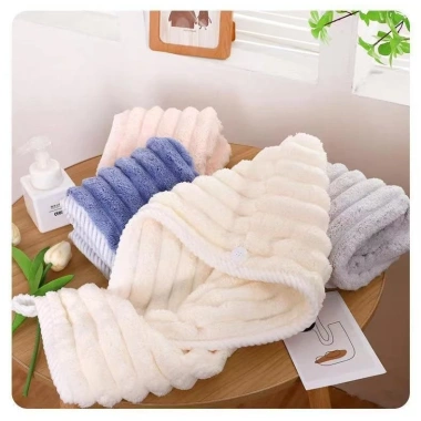 Khăn Quấn Tóc Sóng Nước, Mũ Lau Tóc Nhanh Khô, Cài Nút Tiện Lợi, Nhẹ Êm Da Đầu - 21.900₫