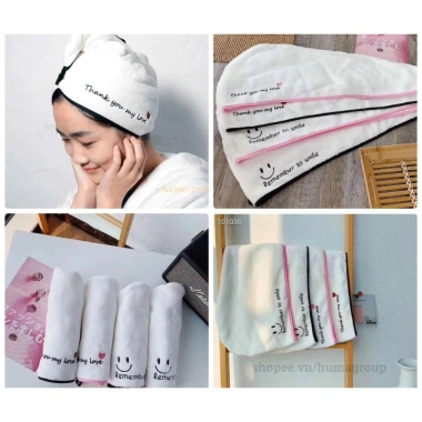 Khăn Quấn Ủ Tóc HM306 - Mũ Thấm Nước, Khô Nhanh, Tóc Mượt, Giá 12.000 VND