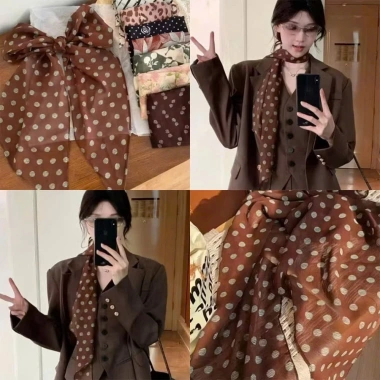Khăn quàng cổ chấm bi vintage Y2k - Voan nhẹ, phụ kiện thời trang, quà tặng bạn gái J10 29.900₫