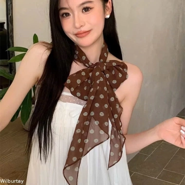 Khăn quàng cổ chấm bi vintage Y2k - Voan nhẹ, phụ kiện thời trang, quà tặng bạn gái J10 29.900₫