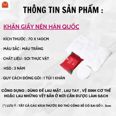 Khăn tắm giấy nén Hàn Quốc cao cấp 2 lớp 70x140cm du lịch tiện lợi MIYABI 13.000đ