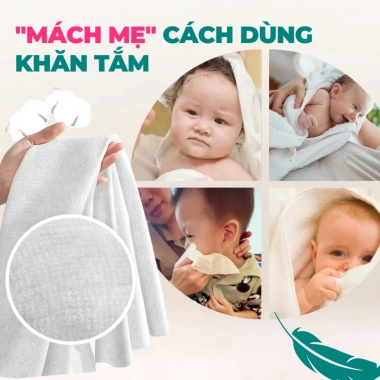 Khăn Tắm Mamamy 70x100 / 70x140 cm 100% Cotton - Mềm mại, Thấm hút, Kháng khuẩn, Giá chỉ 28.000₫ 8