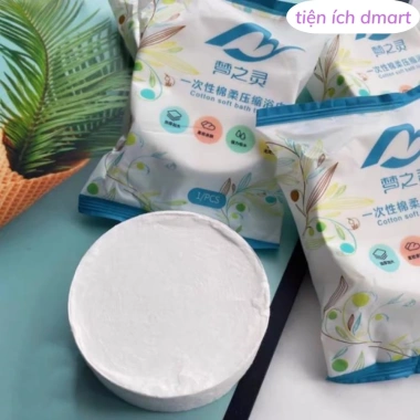 Khăn tắm nén du lịch 70x140, khăn mặt viên nén 20x20 sạch sẽ tiện lợi 7.500 VND