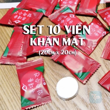 Khăn tắm nén du lịch 70x140, khăn mặt viên nén 20x20 sạch sẽ tiện lợi 7.500 VND