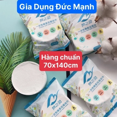 Khăn Tắm Nén Du Lịch 70x140cm Cotton Siêu Gọn, Tiện Lợi - Chỉ 3.000đ