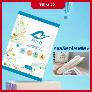 Khăn tắm nén du lịch 90g Cotton 70x140cm, dày dặn, thấm hút nhanh, dùng 1 lần, giá chỉ 5.000đ