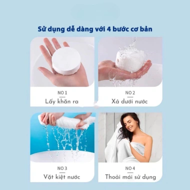 Khăn tắm nén du lịch 90g Cotton 70x140cm, dày dặn, thấm hút nhanh, dùng 1 lần, giá chỉ 5.000đ