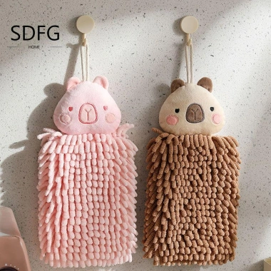 Khăn tay treo Capybara SDFG - Chenille khô nhanh, mềm, dành nhà bếp & phòng tắm