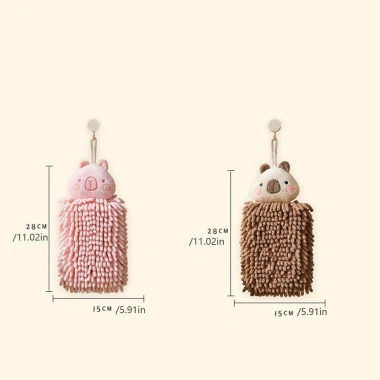 Khăn tay treo Capybara SDFG - Chenille khô nhanh, mềm, dành nhà bếp & phòng tắm