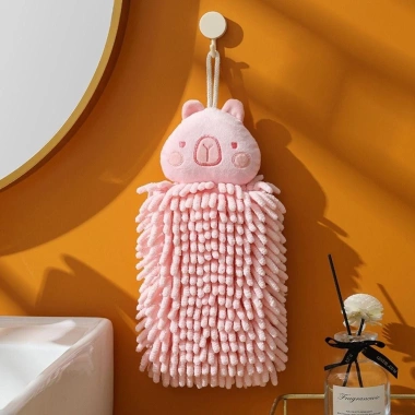 Khăn tay treo Capybara SDFG - Chenille khô nhanh, mềm, dành nhà bếp & phòng tắm