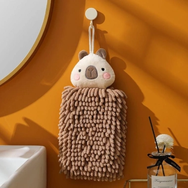 Khăn tay treo Capybara SDFG - Chenille khô nhanh, mềm, dành nhà bếp & phòng tắm