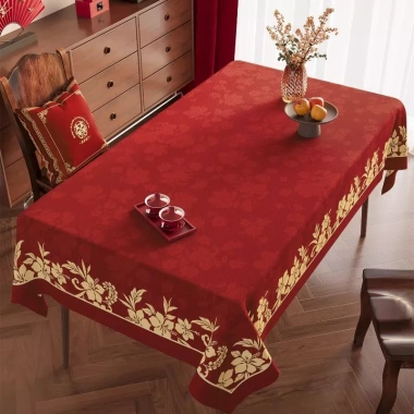 Khăn trải bàn Tết Nguyên Đán 2.026 màu đỏ không giặt, chống thấm nước & dầu, lễ hội mới 8 Khăn trải bàn Tết Nguyên Đán 2.026 màu đỏ không giặt, chống thấm nước & dầu, lễ hội mới 8